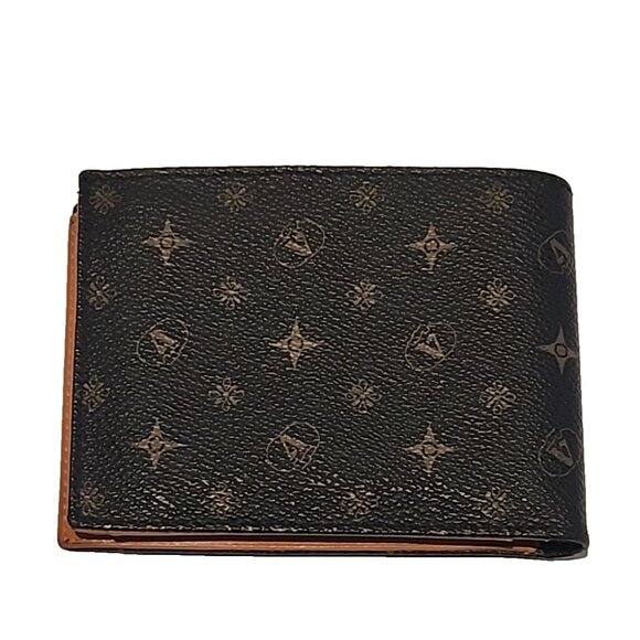 vintage VALLEVERDE Italy mens Bi fold Wallet Brown Leather coin pocket pelle - Picture 5 of 10